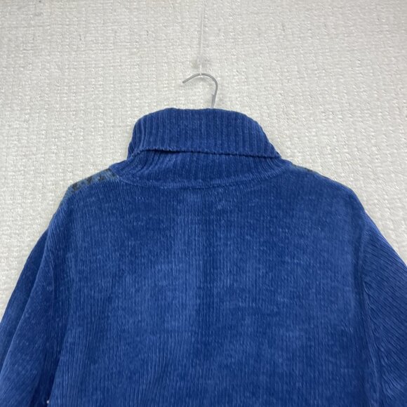 VTG Daniel Laurent Blue Fair isle Mock Neck Sweater Nordic Women L Scandinavian - Picture 13 of 13